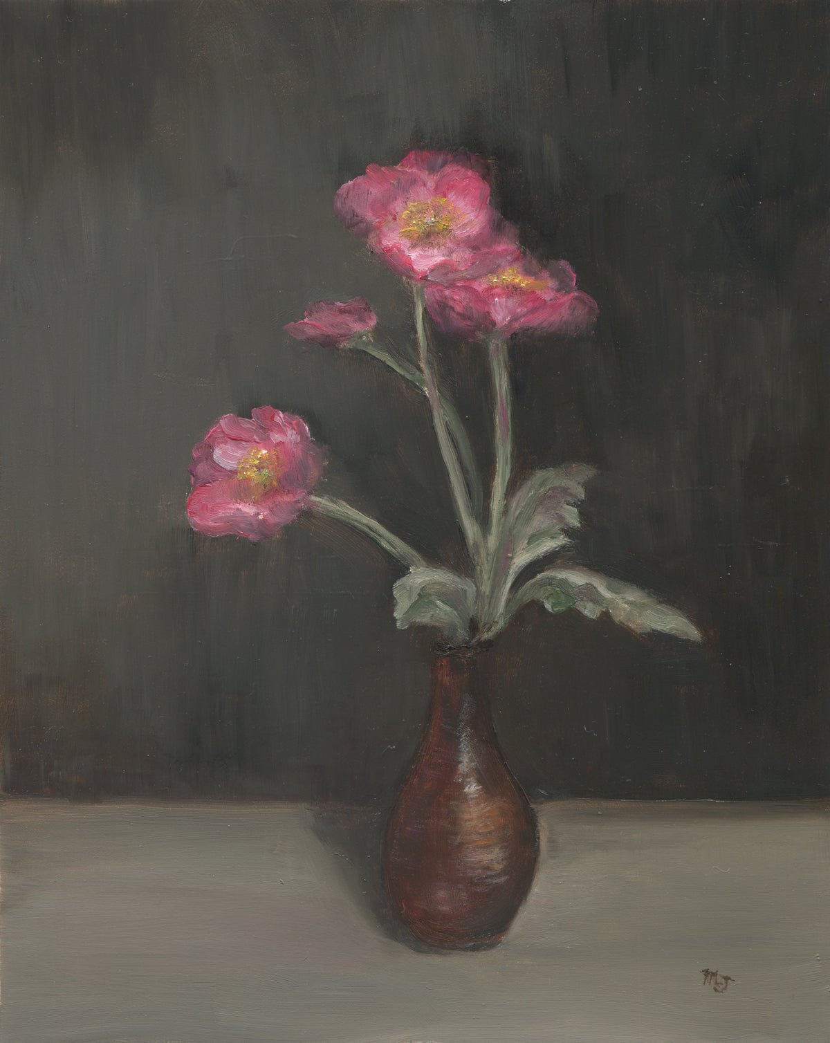 Pink Poppies in Bizen Vase