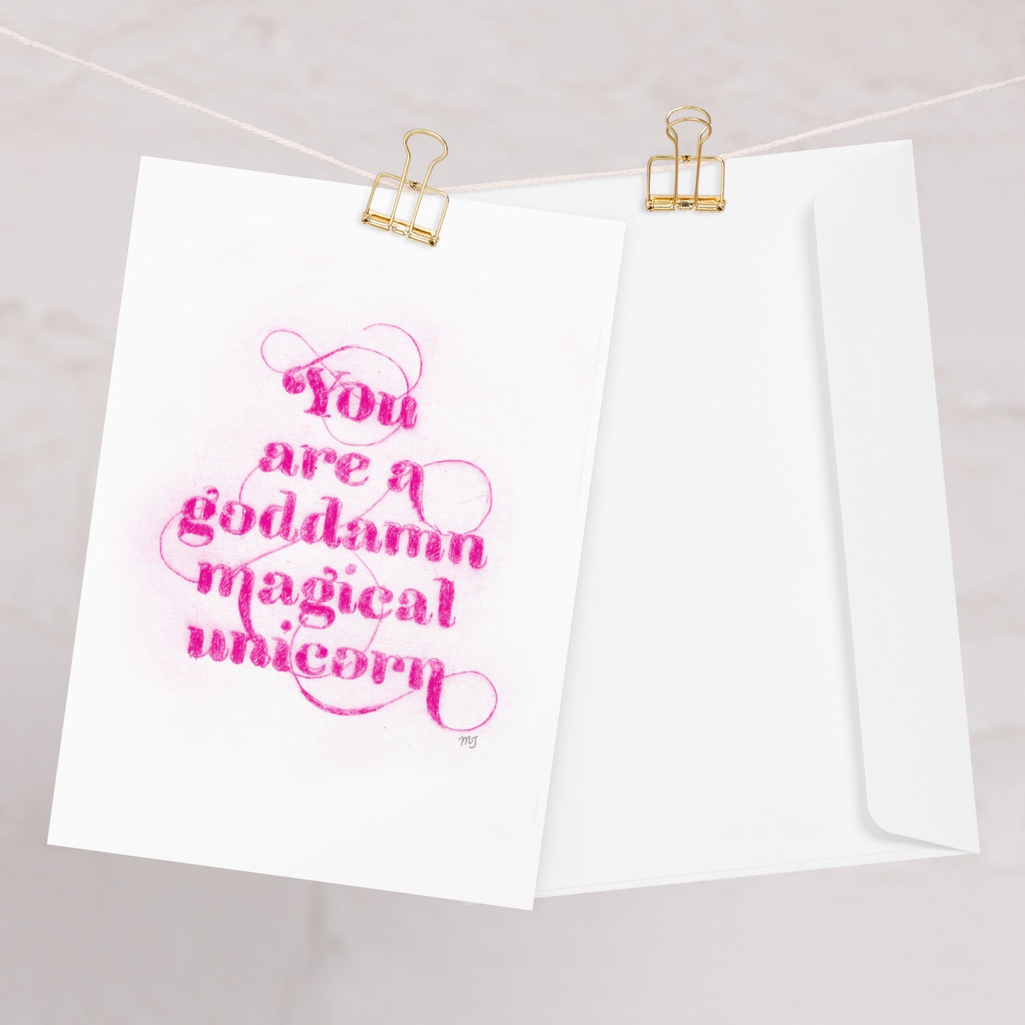 Magical Unicorn Pink Greeting card