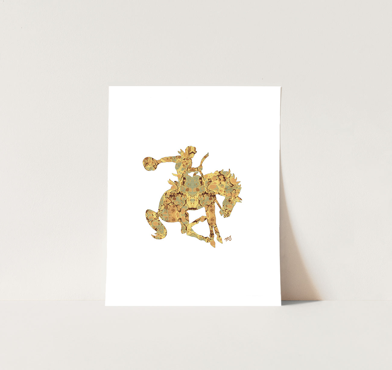 Bronco Silhouette Paper Silhouette - Giclée Print