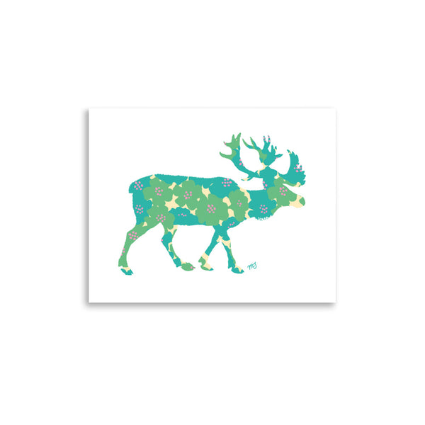 Floral Elk Art Print