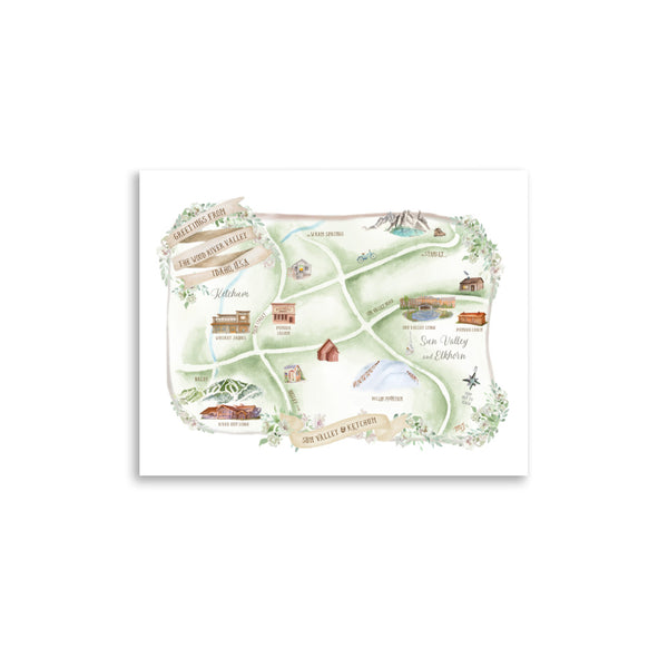 Sun Valley Map Art Print