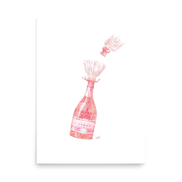 Italian Paper Champagne Art Print