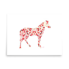 Red Blossom Horse Art Print