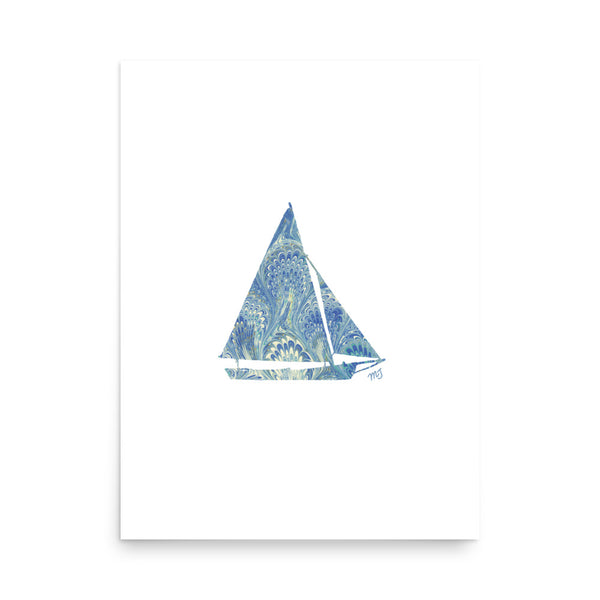 Italian Paper Sailboat Art Print