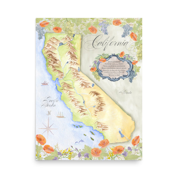 California Map Art Print