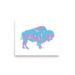 Floral Bison Art Print