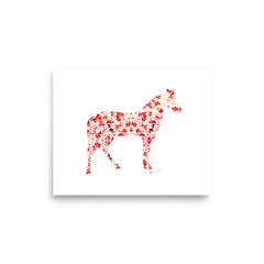 Red Blossom Horse Art Print