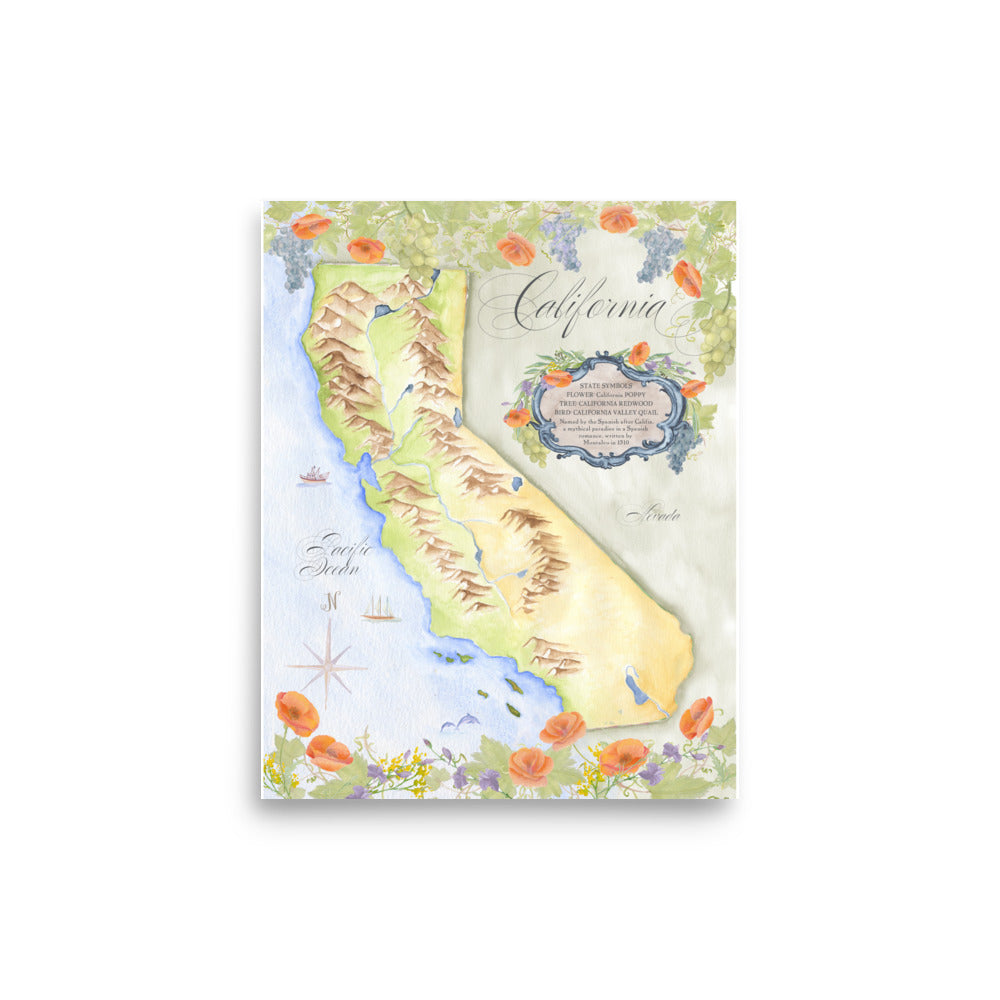 California Map Art Print