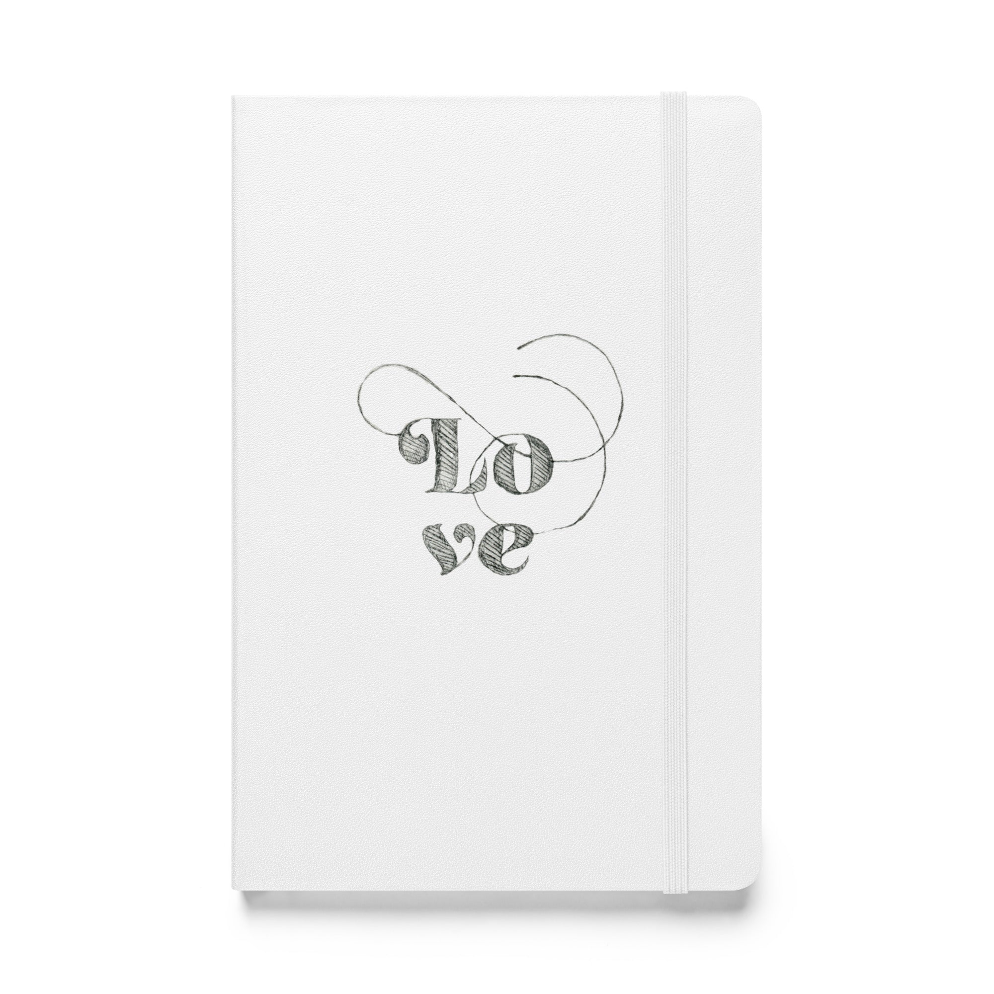 Love etching in black Hardcover bound notebook