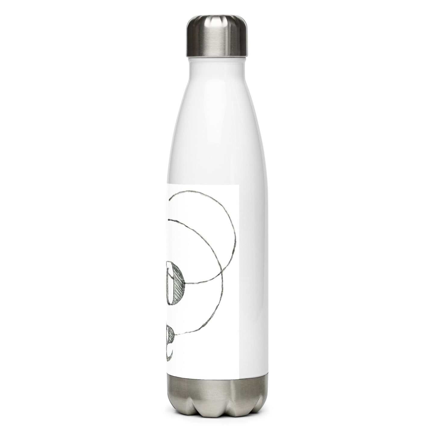 Love Etching in black Stainless steel water bottle