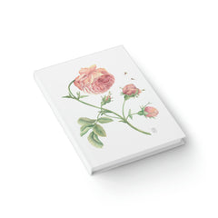 Rustic Rose Watercolor - 5 x 7.25 inches. Ruled Line Journal
