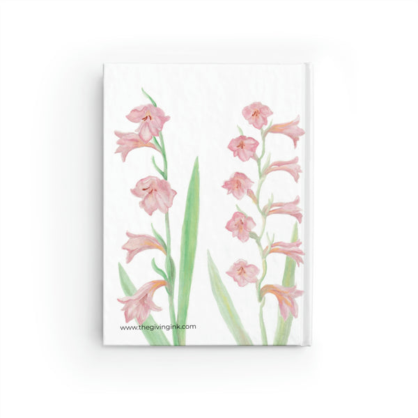 Gladiolus Watercolor - 5 x 7.25 inches. Ruled Line Journal