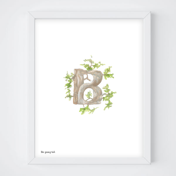 Woodland Alphabet Downloadable Print - B