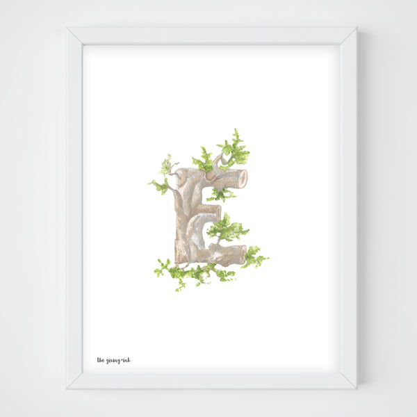 Woodland Alphabet Downloadable Print - E
