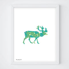 Floral Elk Downloadable Print