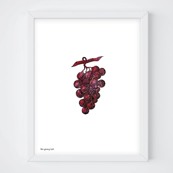 Grapes Italian Paper Downloadable Print
