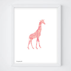 Giraffe Pink Italian Paper Downloadable Print