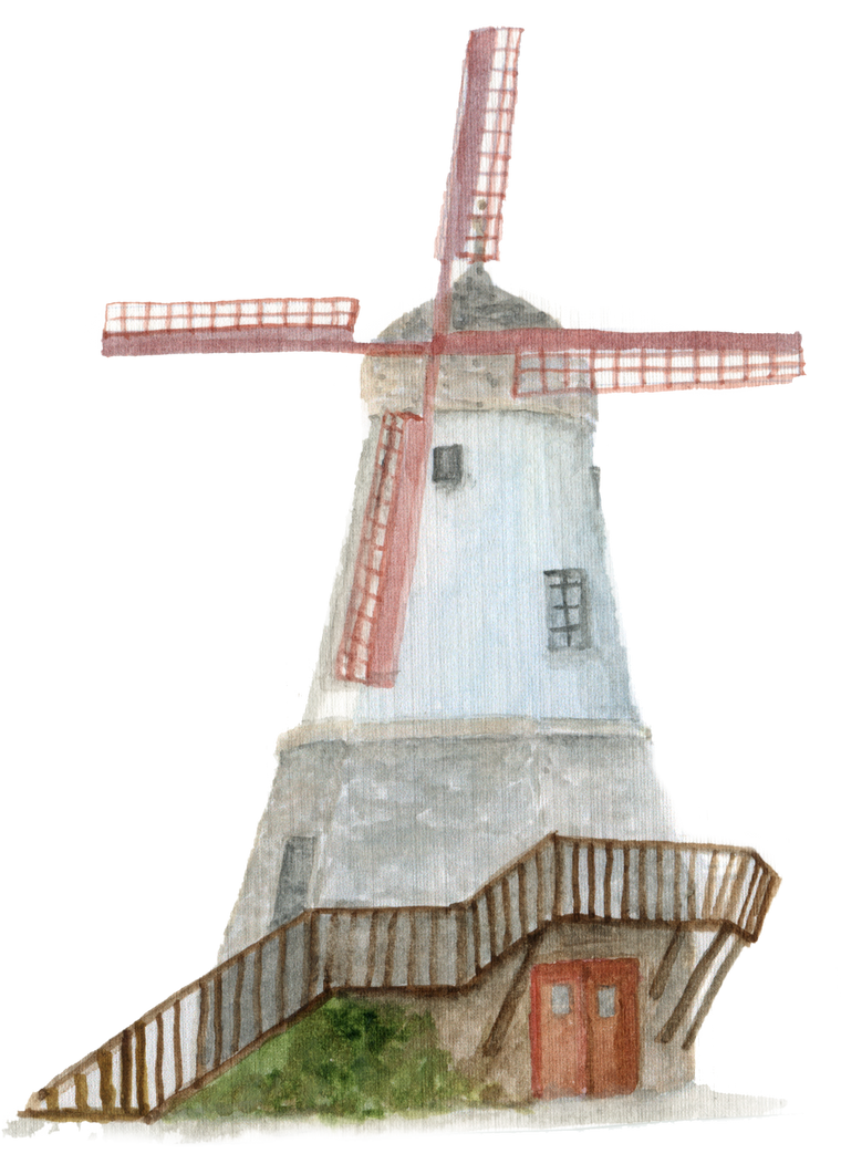 Solvang Windmill Red downloadable artwork