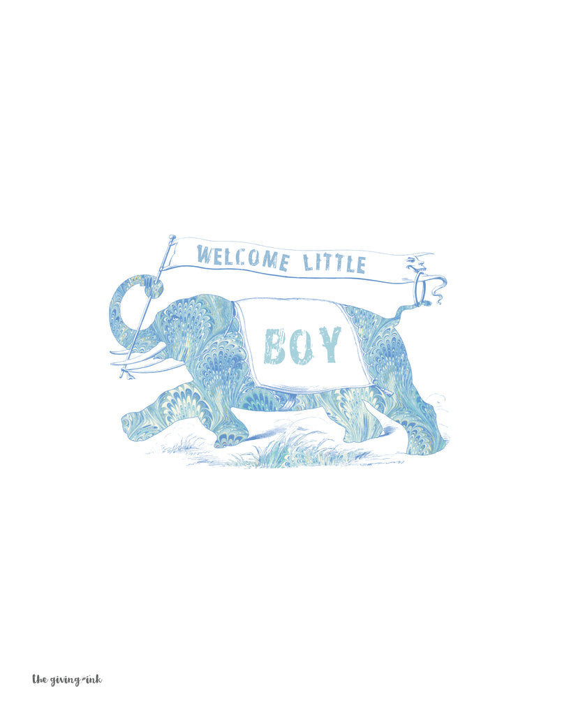 Welcome Baby Boy Elephant Party Game Downloadable Free Printable