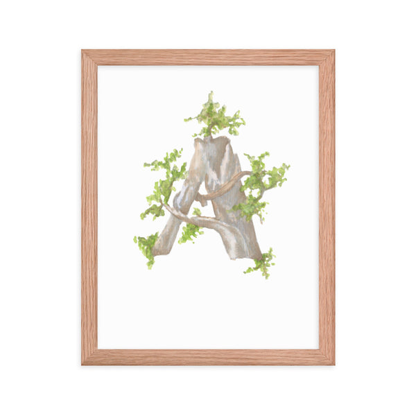 Woodland Watercolor Initial -- A